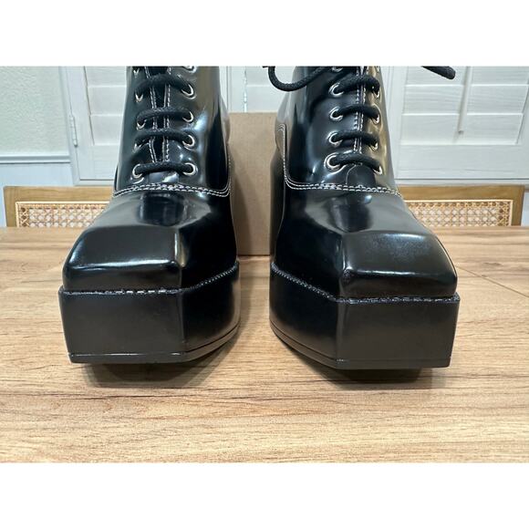 Gianni Bini GB City Girl Oxford Platform Patent Lace Up Pumps Black Size 10 NWOB - Picture 7 of 13